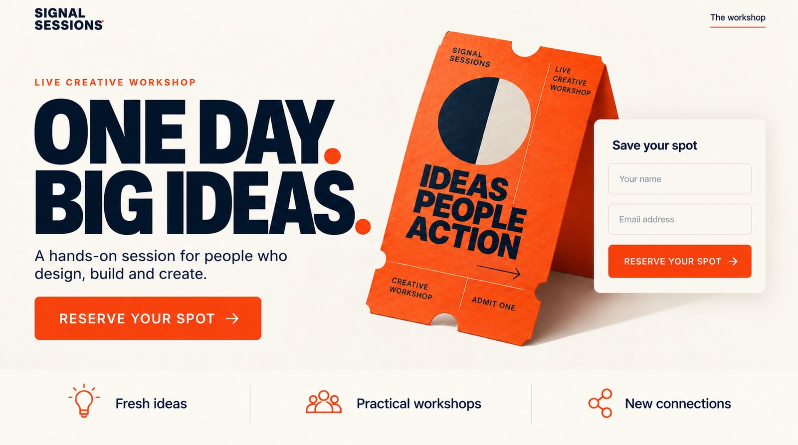 Landing Page — fictional website design concept